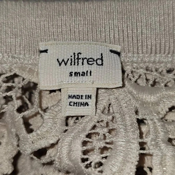 Wilfred Aritzia Womens Tan Embroidered Crochet‎ Top Small - Picture 4 of 5